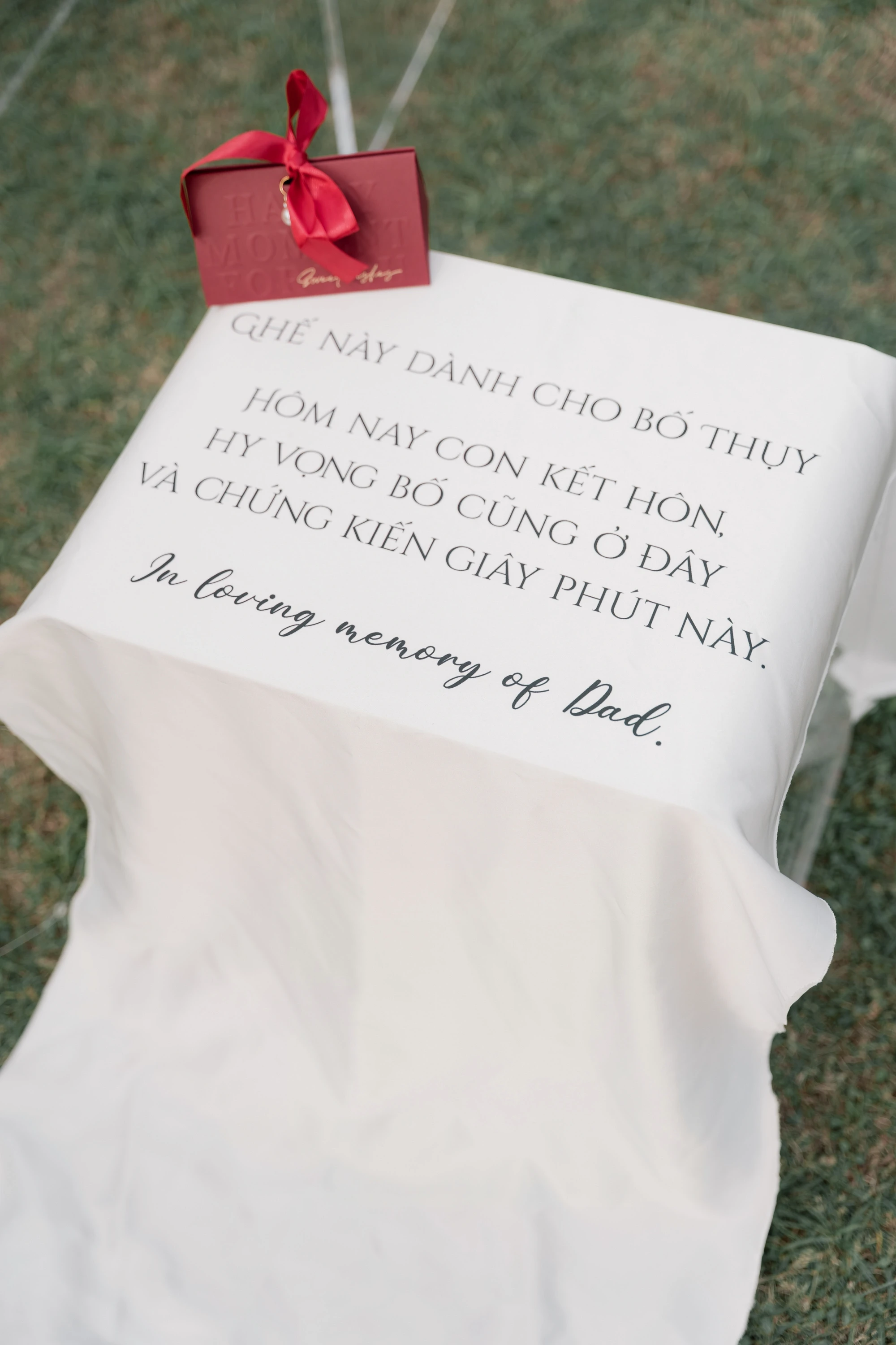 A special seat for the memory of Giang's father, who passed away when she was 12